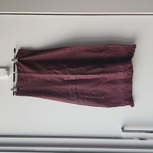 Vintage Background Made in Italy Linen Crochet Midi Skirt